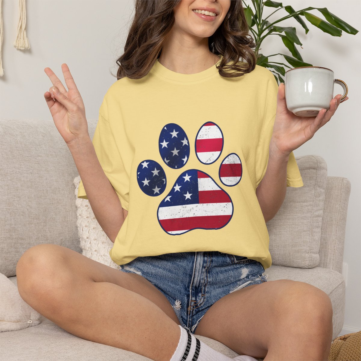 American Flag Pawtriot T-shirt