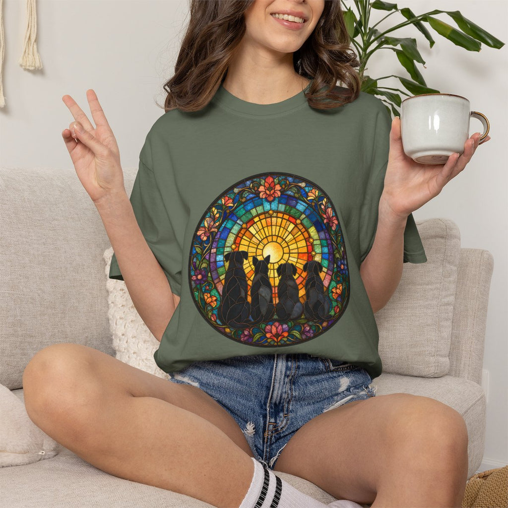 All The Dogs Victorian Stained Glass T-shirt