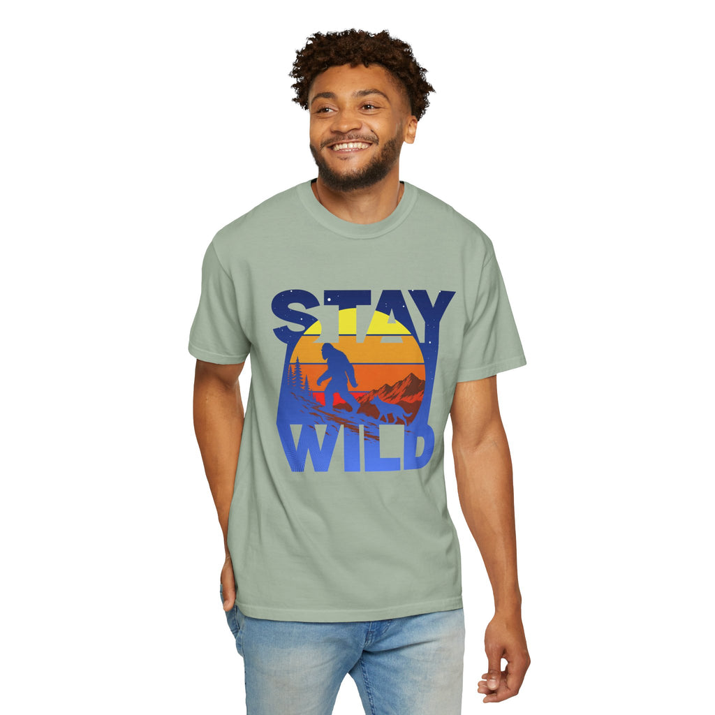 Stay Wild Big Foot and Dog T-shirt