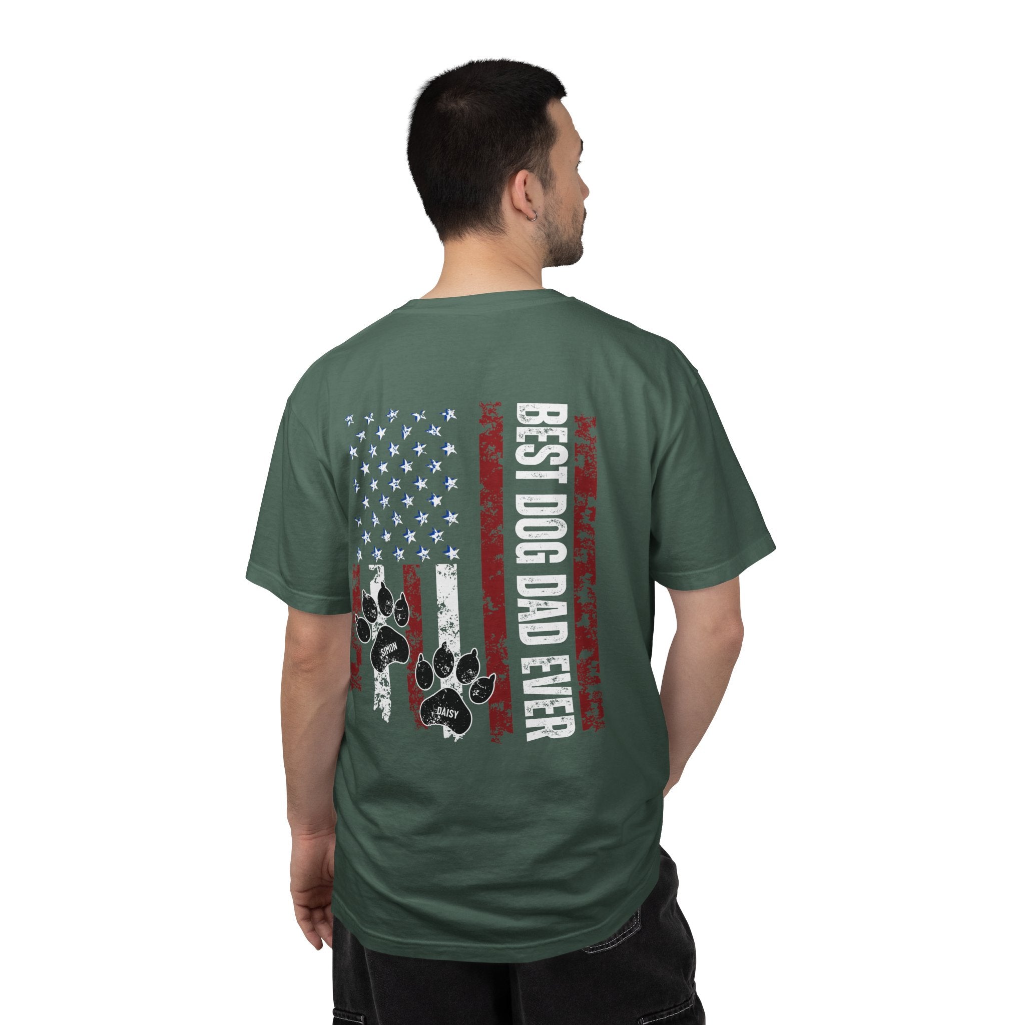 Personalized Best Dog Dad Ever Comfort Colors T-Shirt