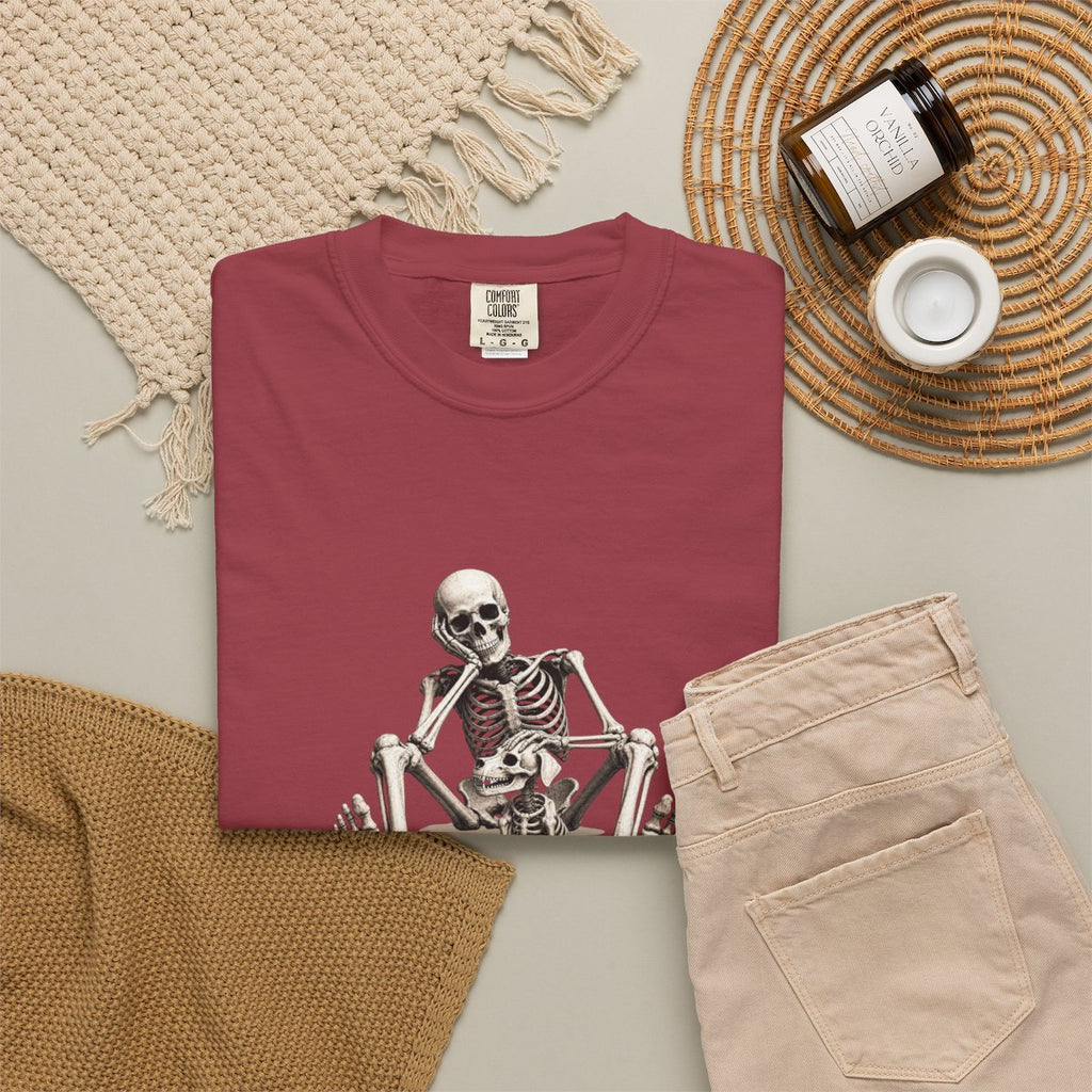 Skeleton Pets His Dog T-Shirt