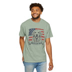 Golden Retriever American Made USA flag T-shirt