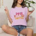 Dogs Books Coffee T-shirt