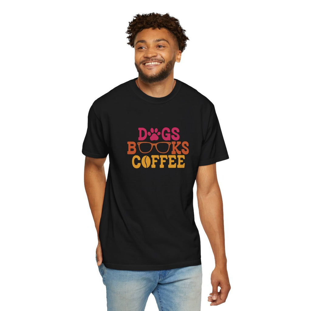 Dogs Books Coffee T-shirt