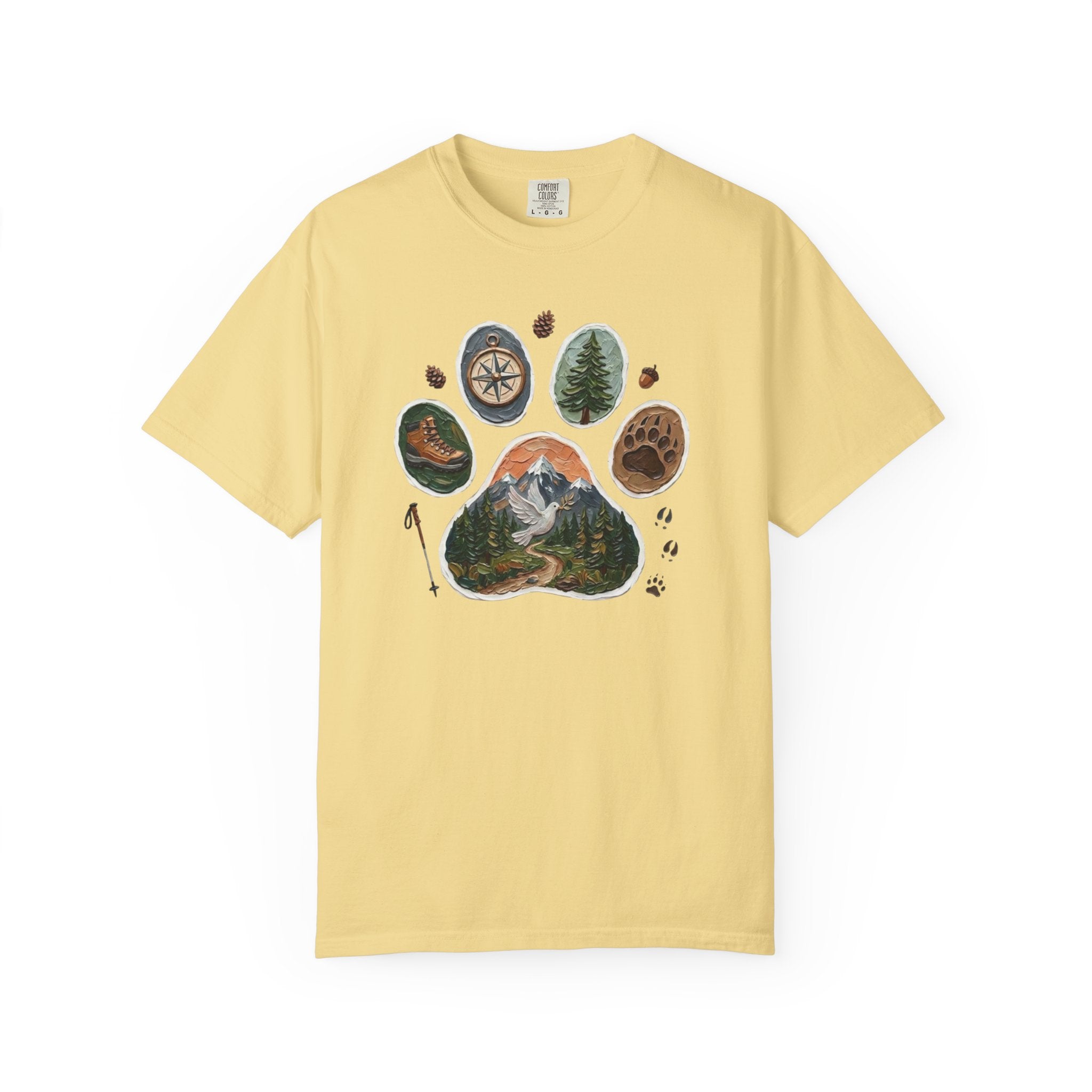 Trail Dog Paw Comfort Colors T-Shirt
