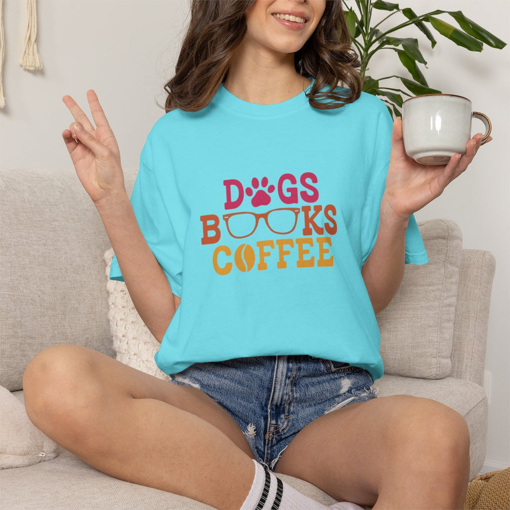 Dogs Books Coffee T-shirt