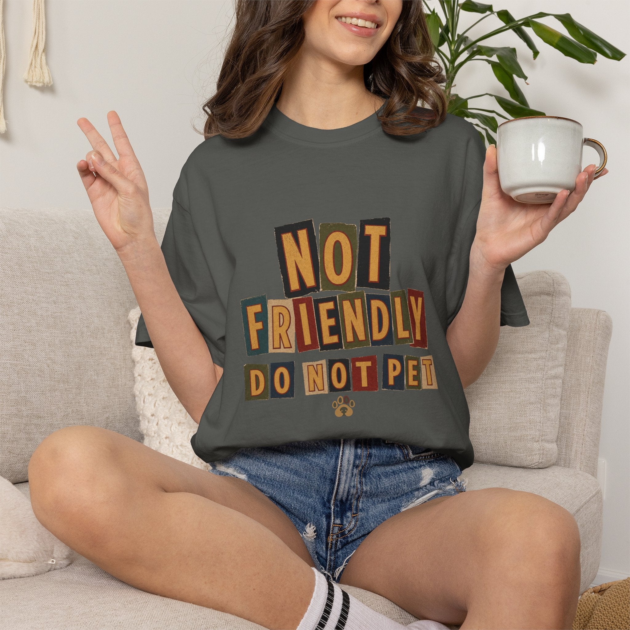 Not Friendly - Do Not Pet Ransom Note T-shirt