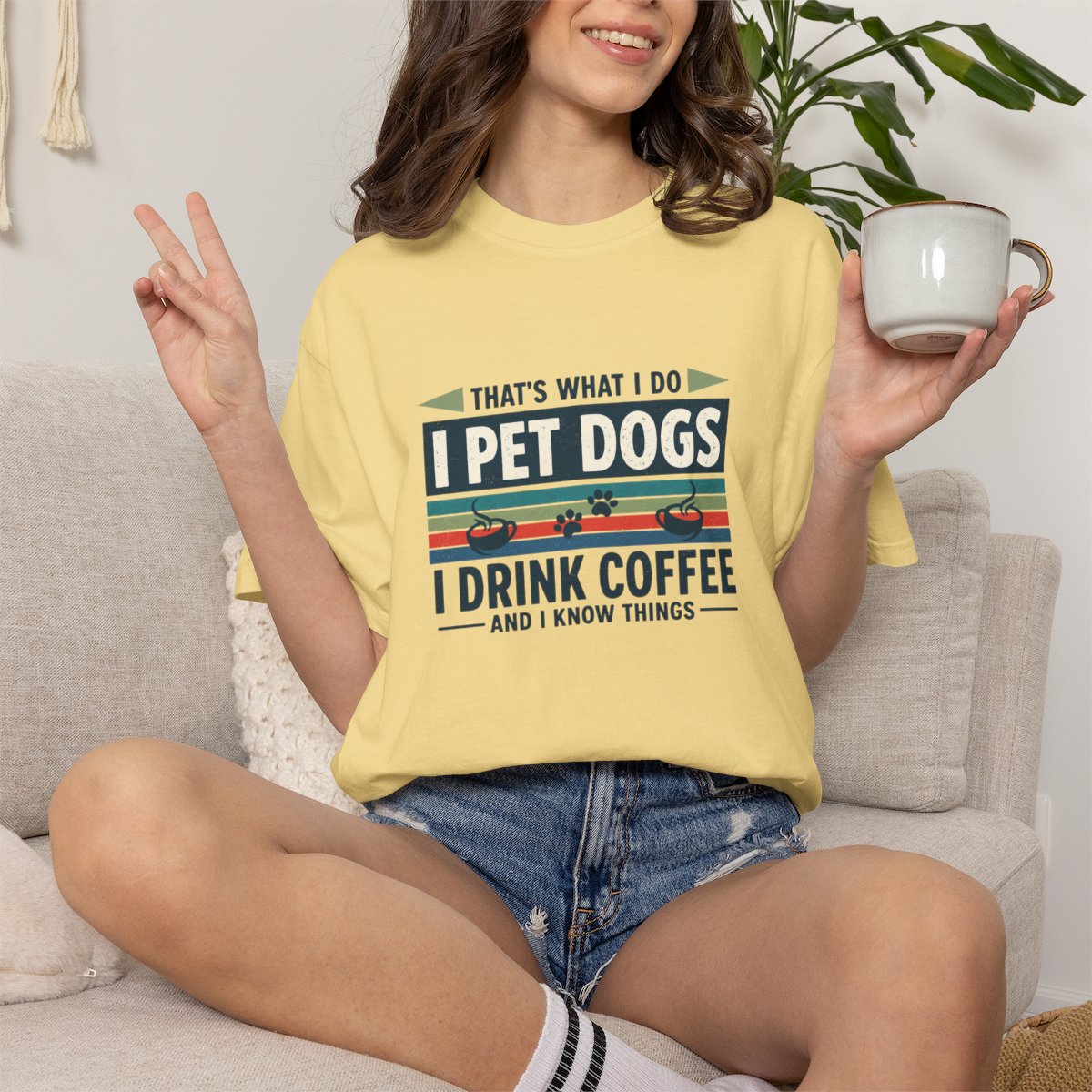 I Drink Coffee and Pet Dogs T-shirt
