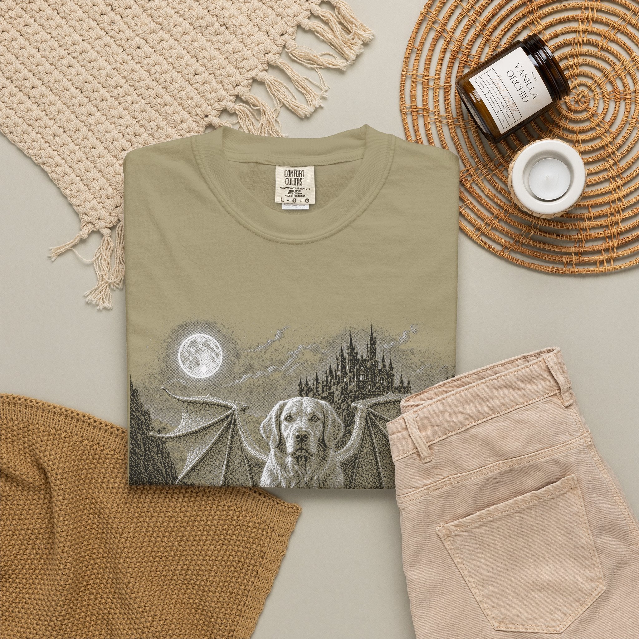 Mythic Guardian Golden Retriever Dog T-Shirt