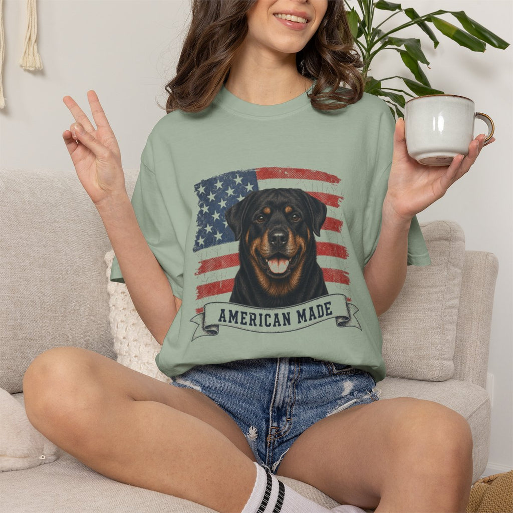 Rottweiler American Made USA flag T-shirt