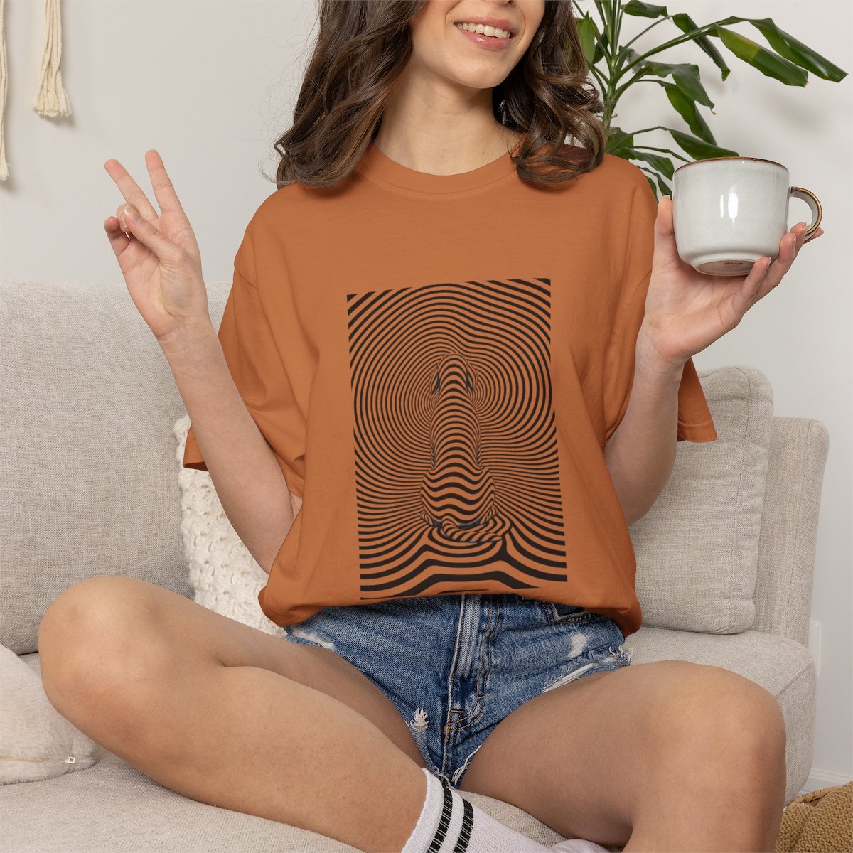Gazing into Eternity Optical Art T-shirt