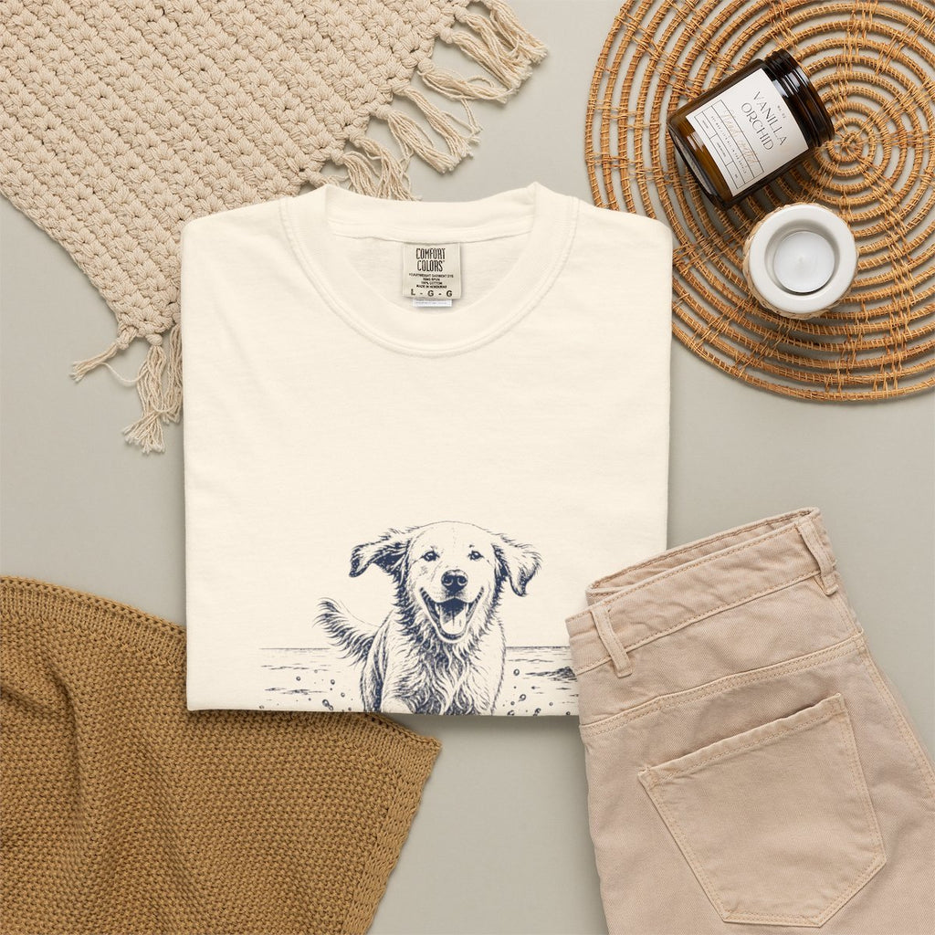 Dog Splashing on the Shoreline T-shirt