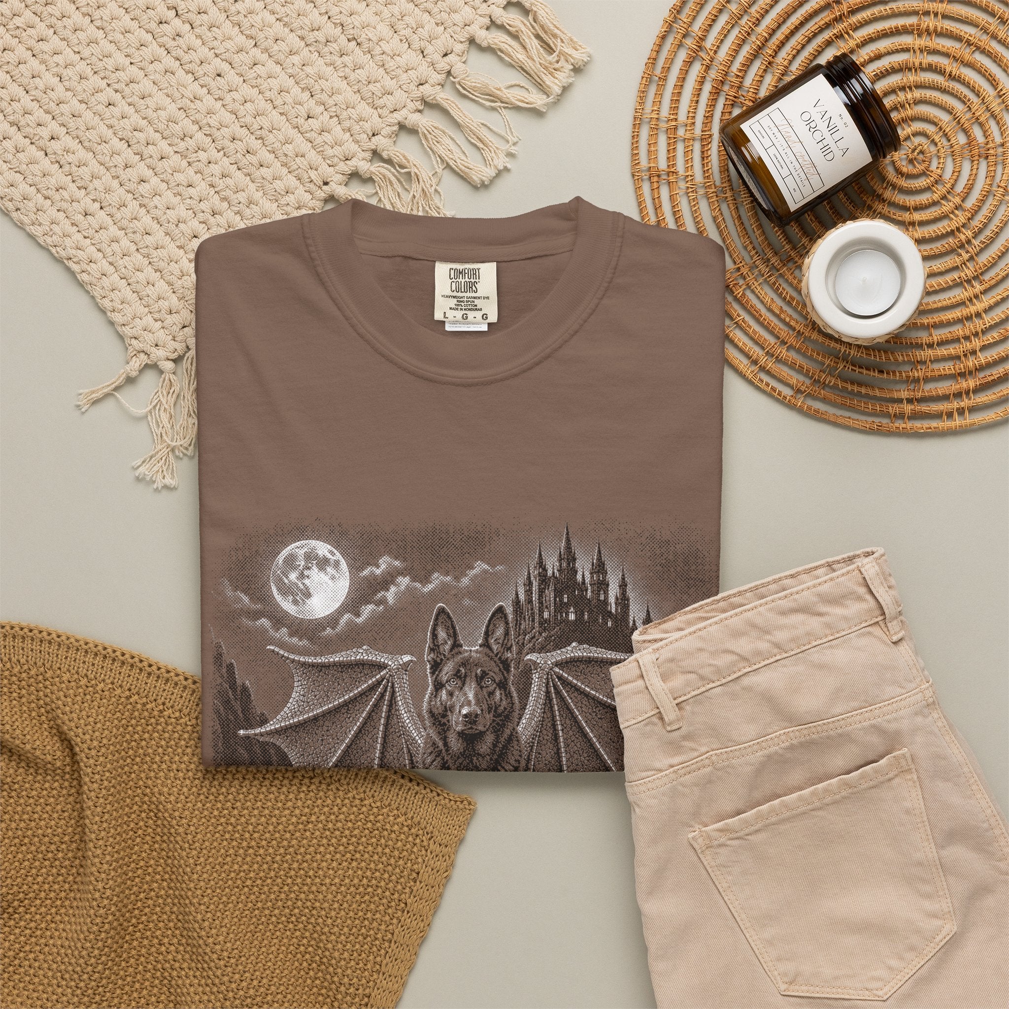 Mythic Guardian  German Shepherd Wolf Dog T-Shirt