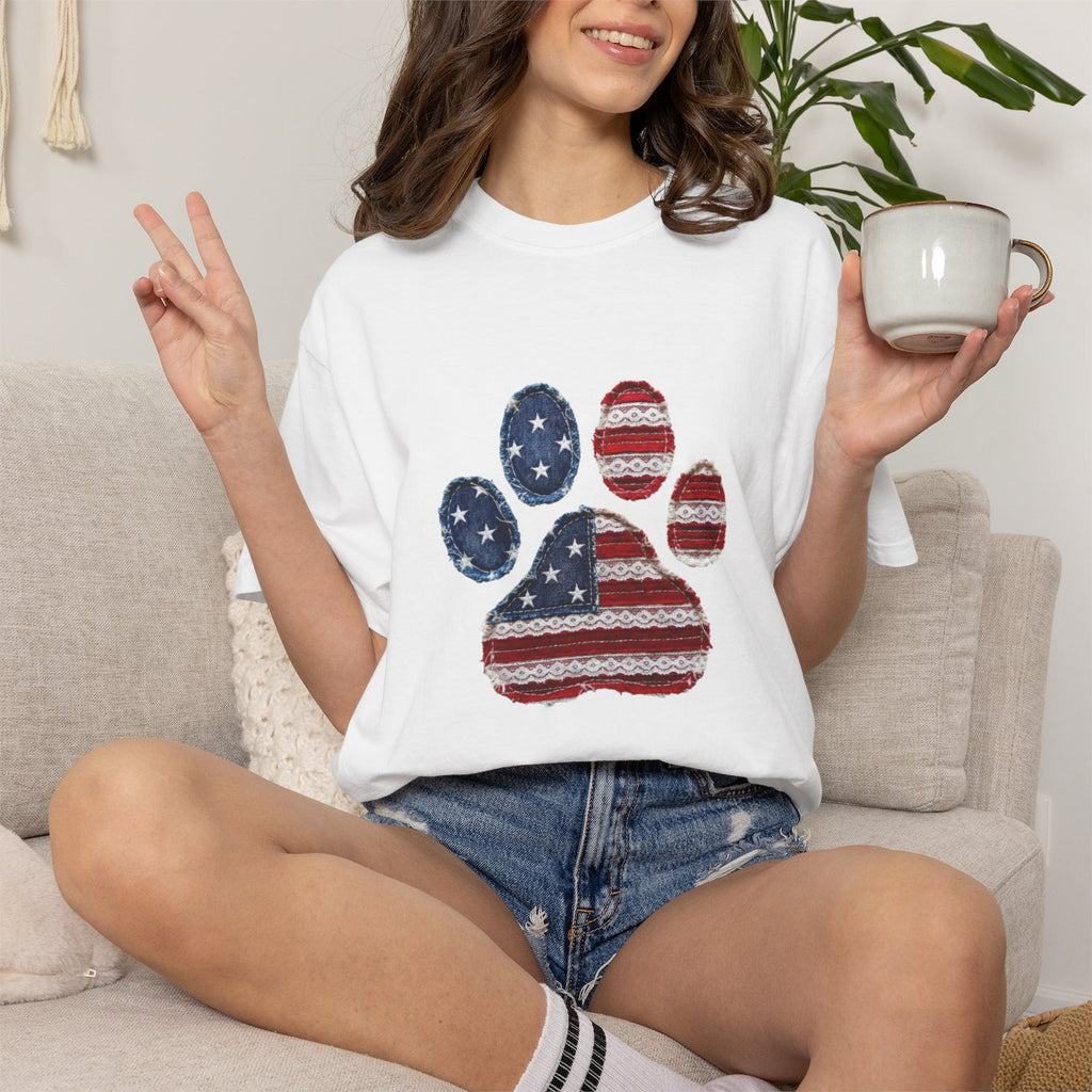 USA Pawtriot Dog Paw T-shirt