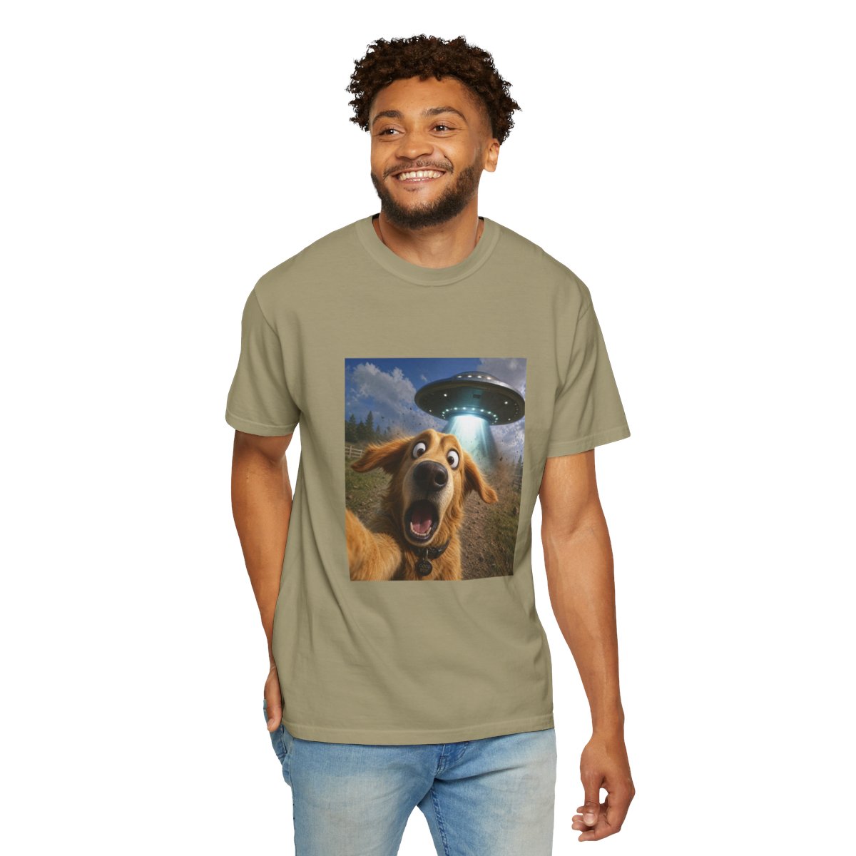 Dog UFO Selfie T-shirt