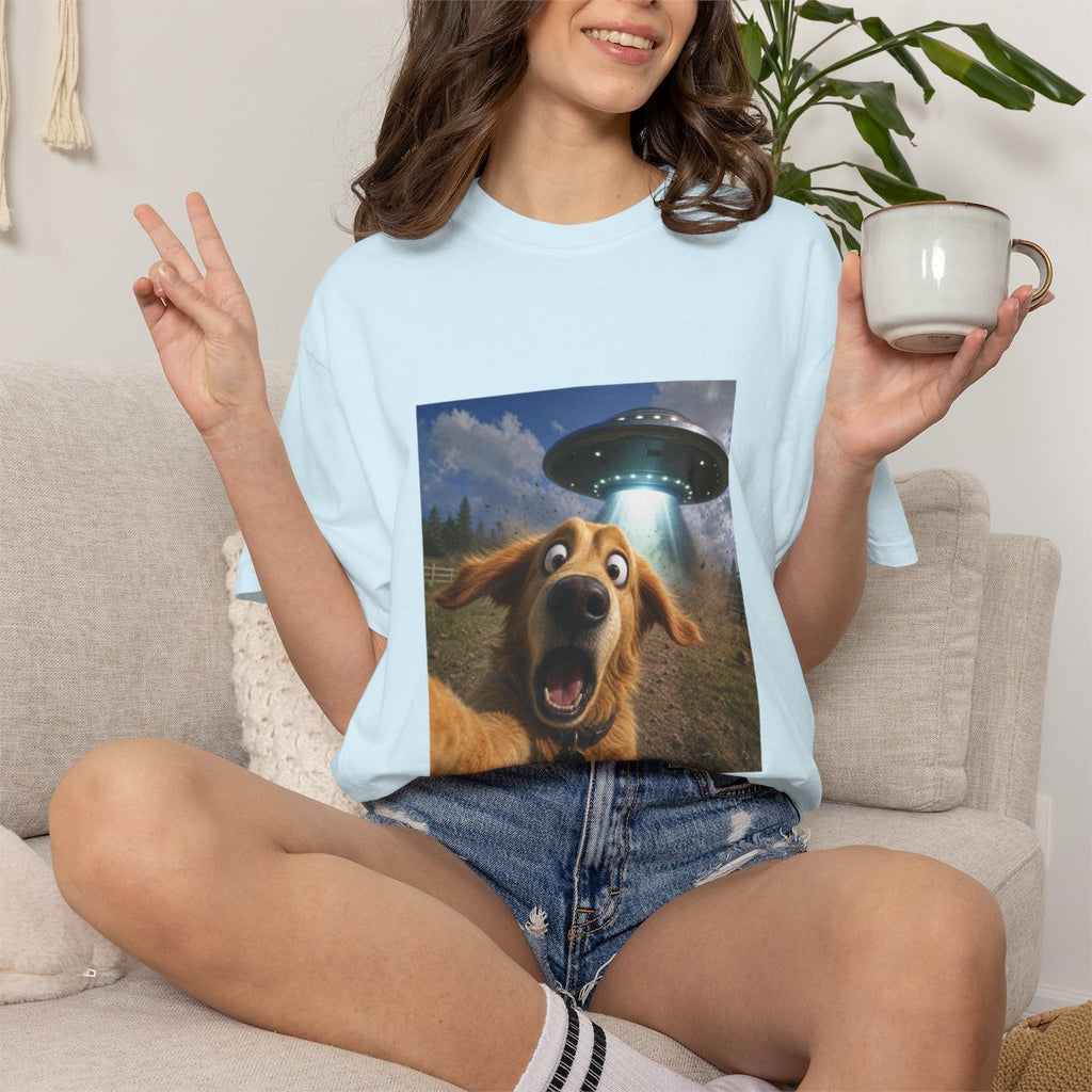 Dog UFO Selfie T-shirt