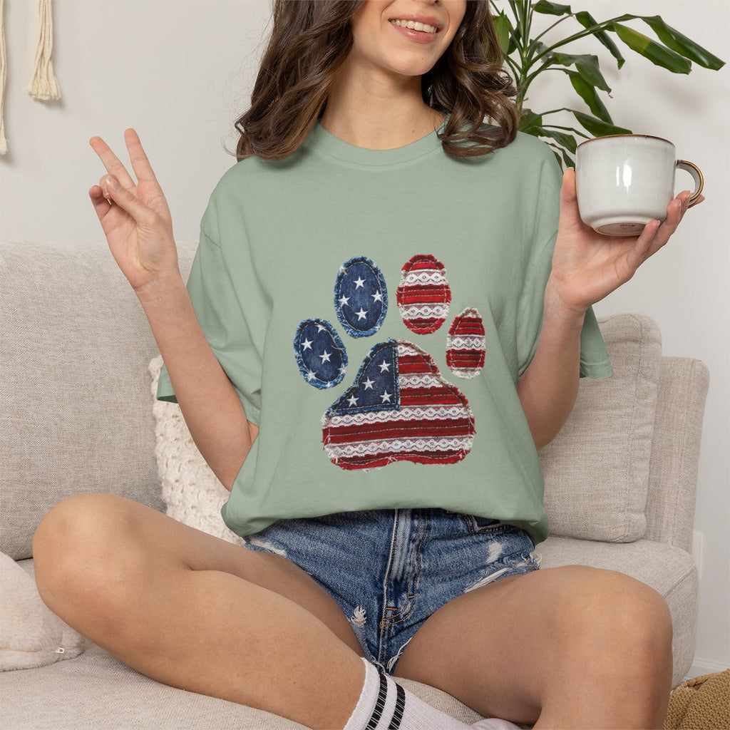 USA Pawtriot Dog Paw T-shirt