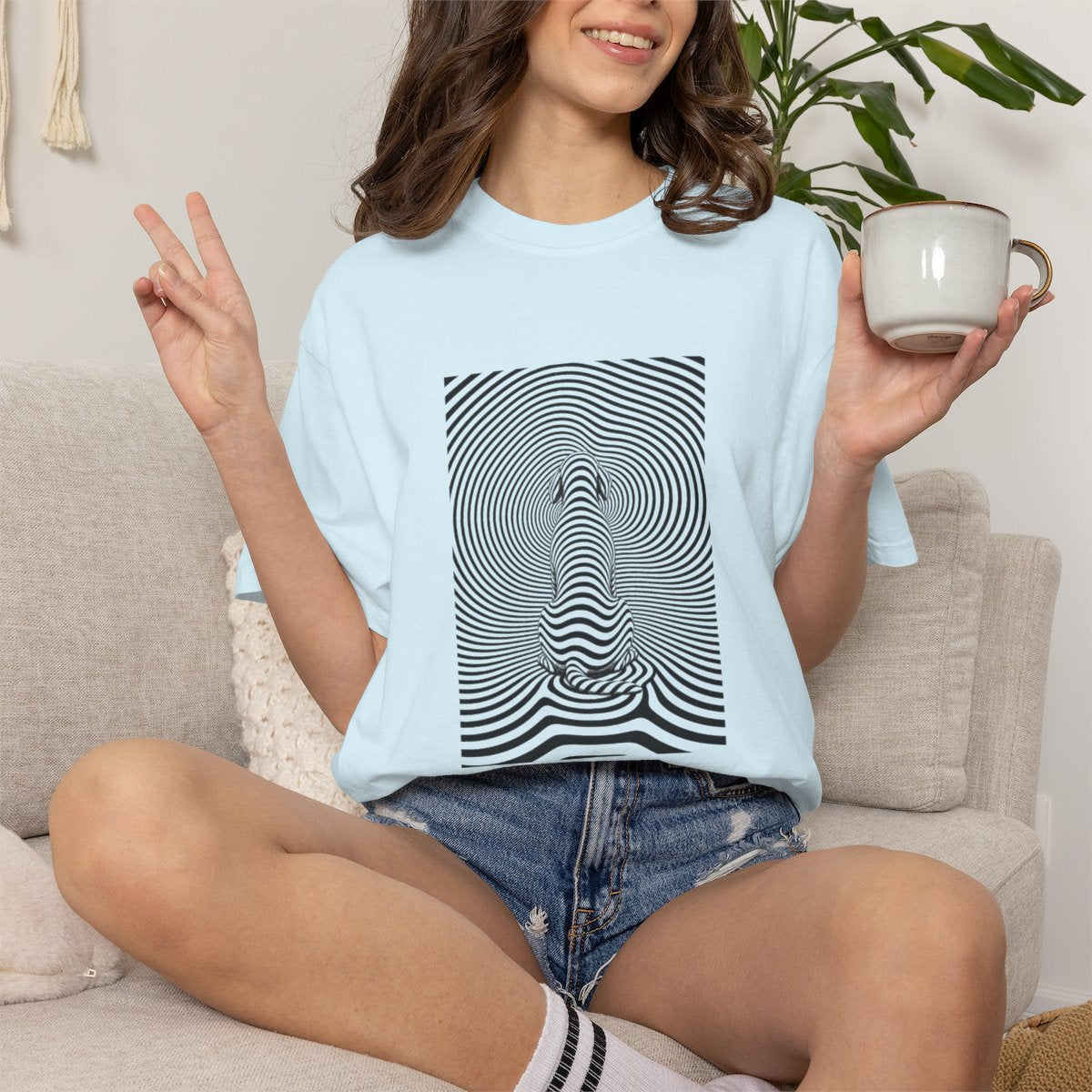 Gazing into Eternity Optical Art T-shirt