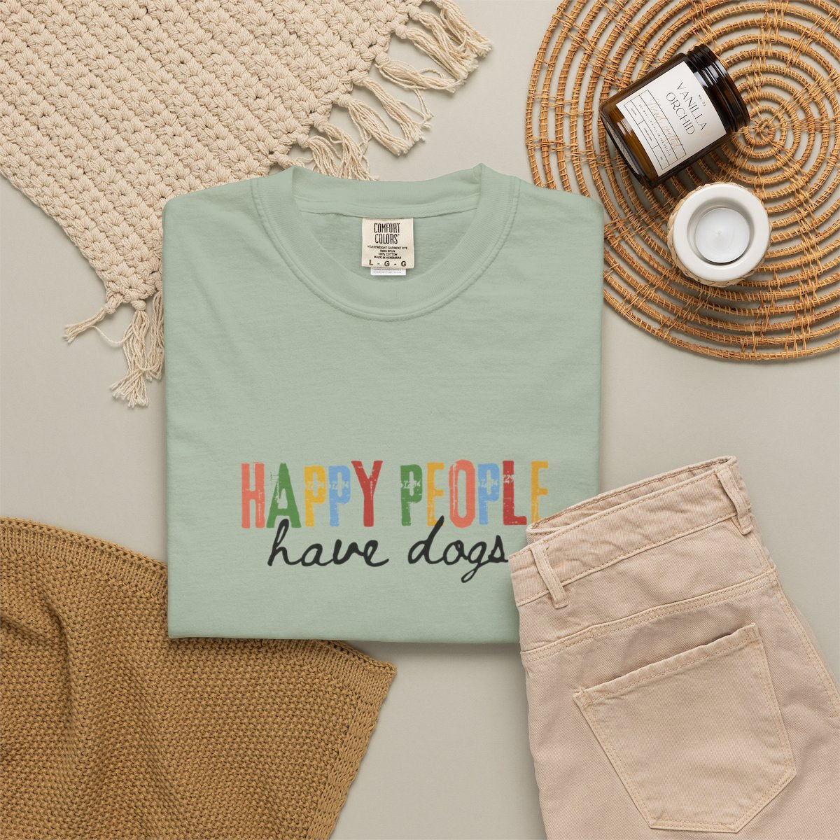 Happy People Have Dogs Multi-colored T-shirt