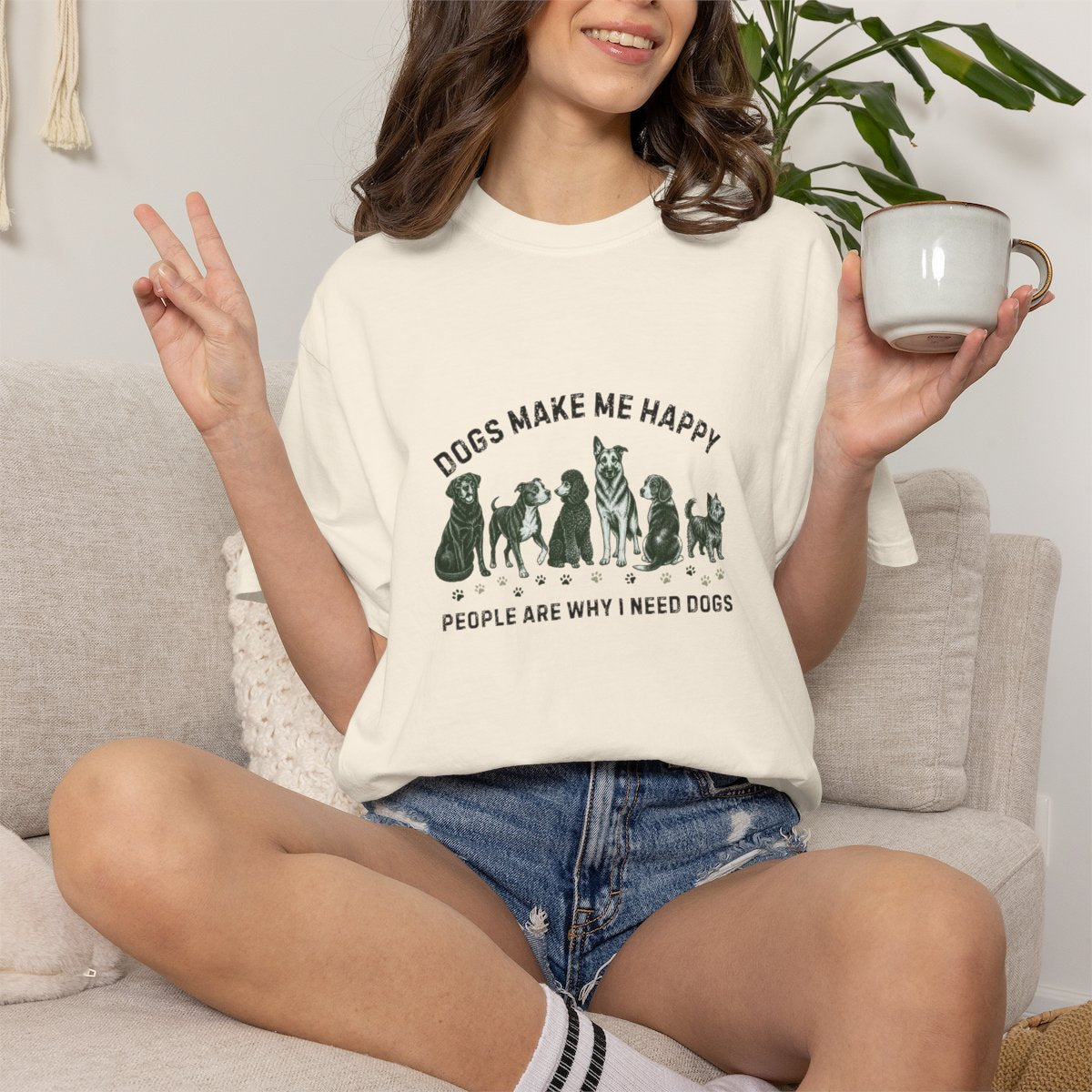 Dogs Make Me Happy, People are Why I Need Dogs T-shirt