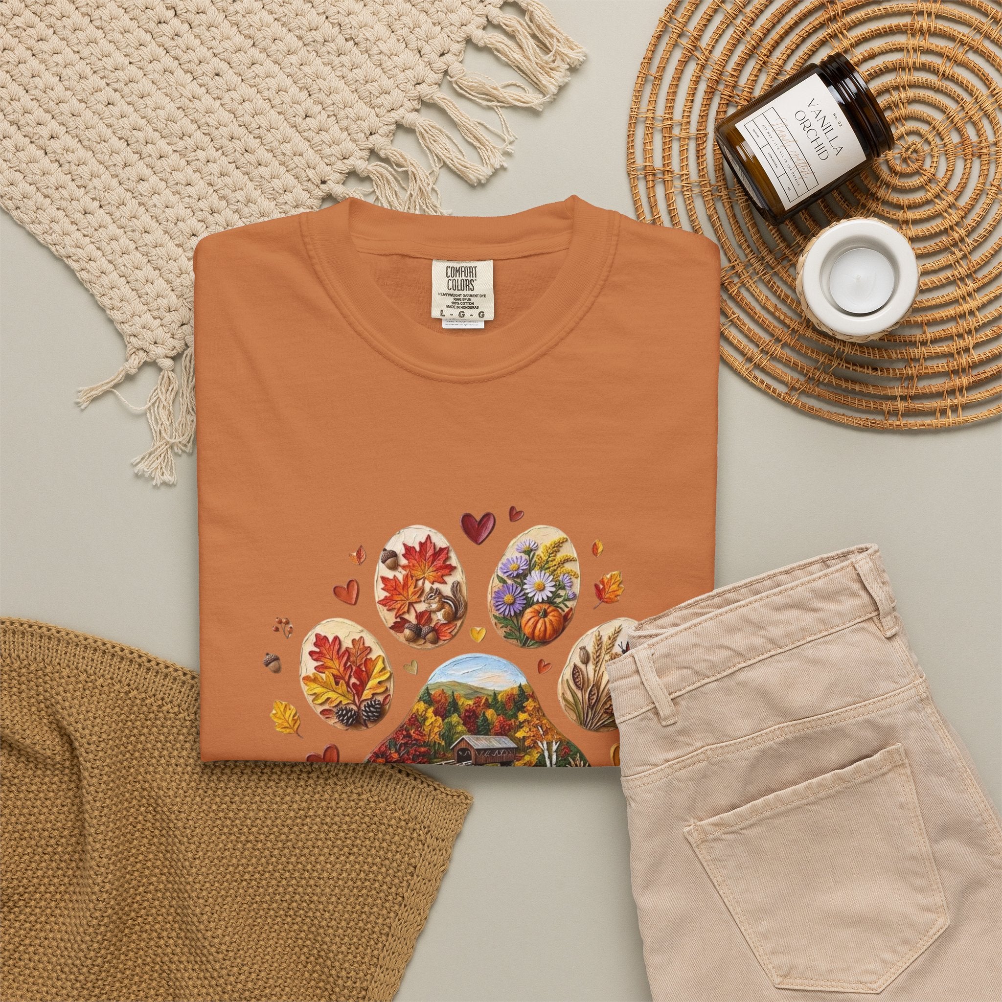 Fall Dog Paw T-shirt