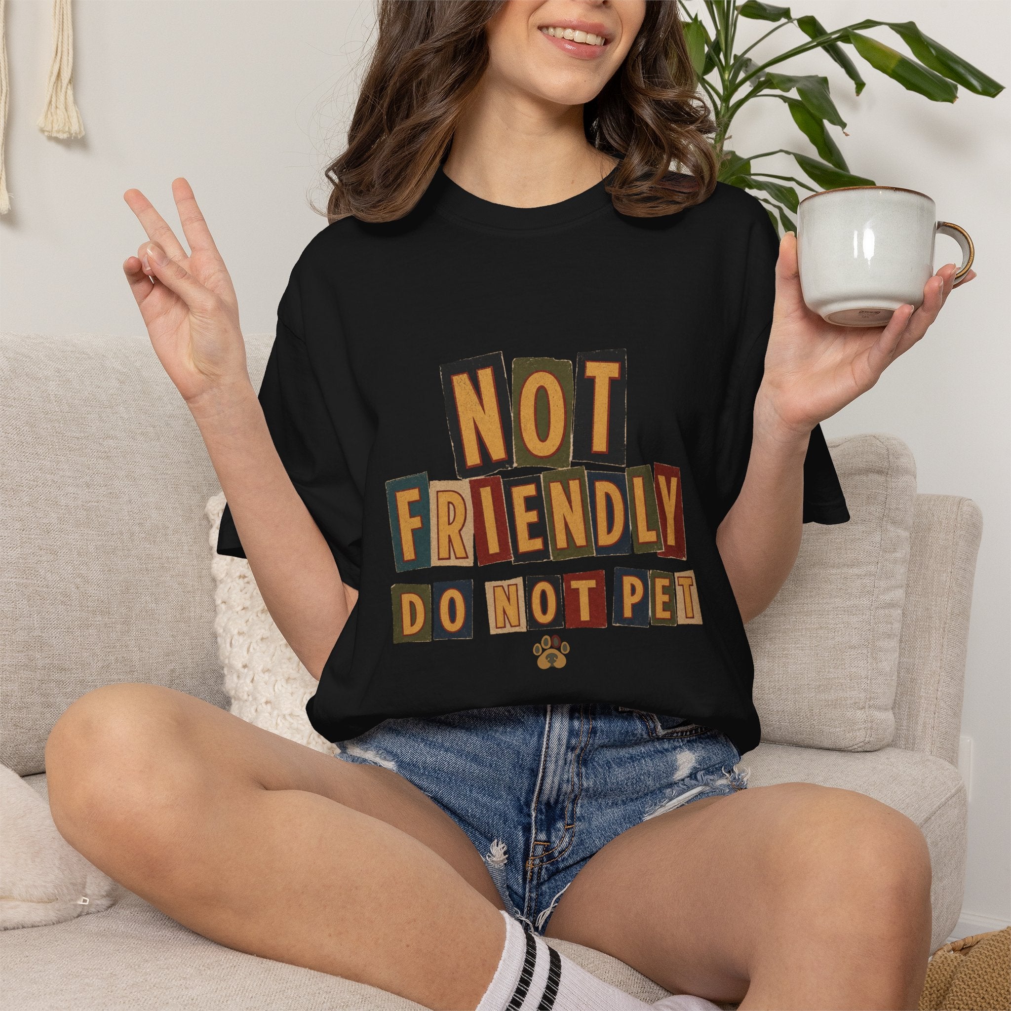 Not Friendly - Do Not Pet Ransom Note T-shirt