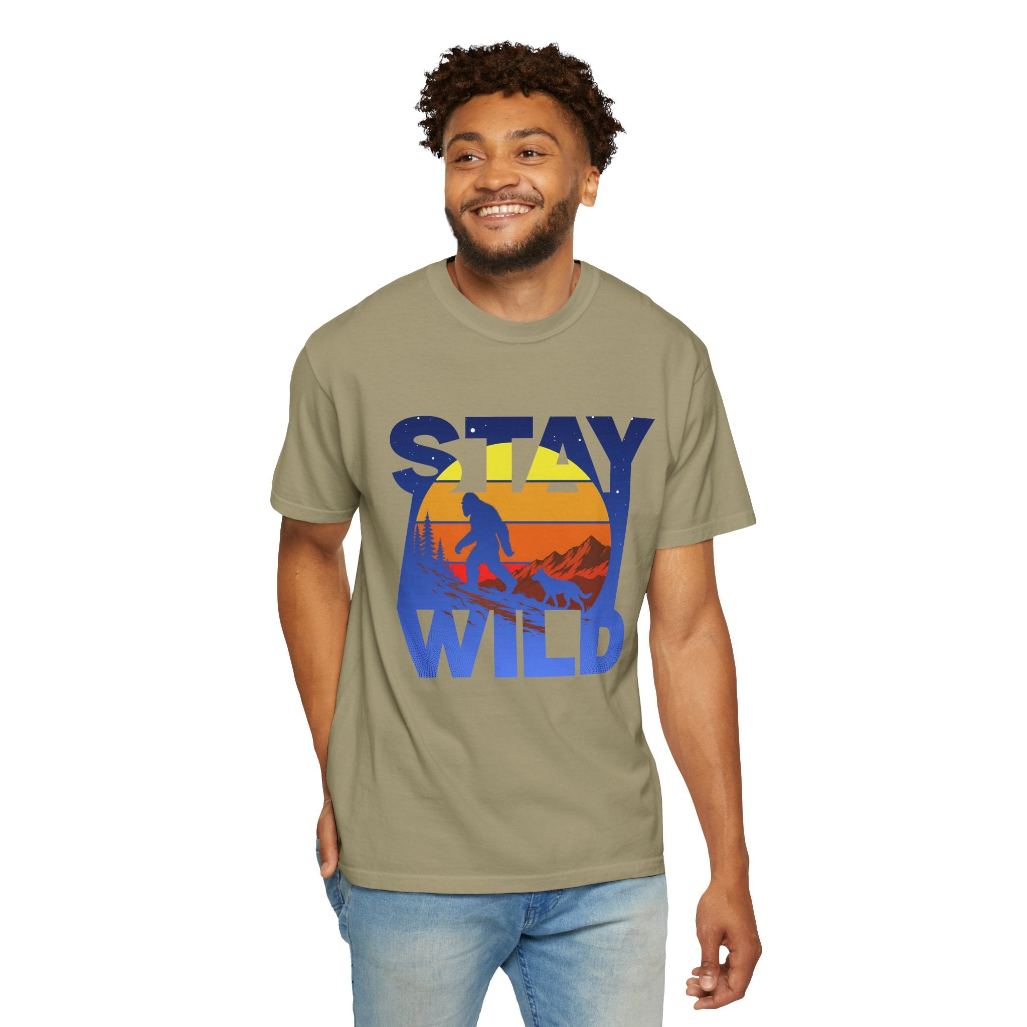 Stay Wild Big Foot and Dog T-shirt