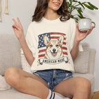 Corgi American Made USA flag T-shirt