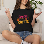Dogs Books Coffee T-shirt