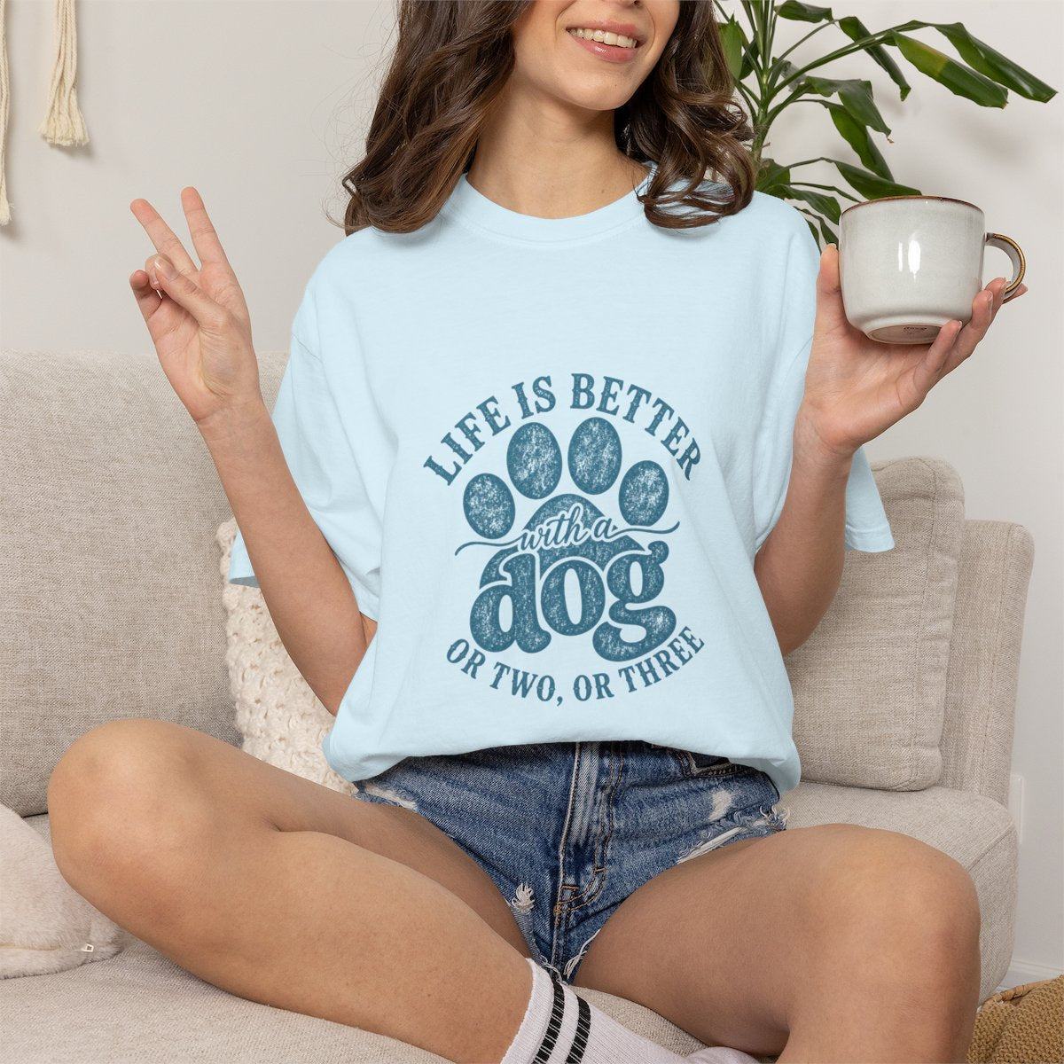 Life is Better with a Dog or Two or Three T-shirt