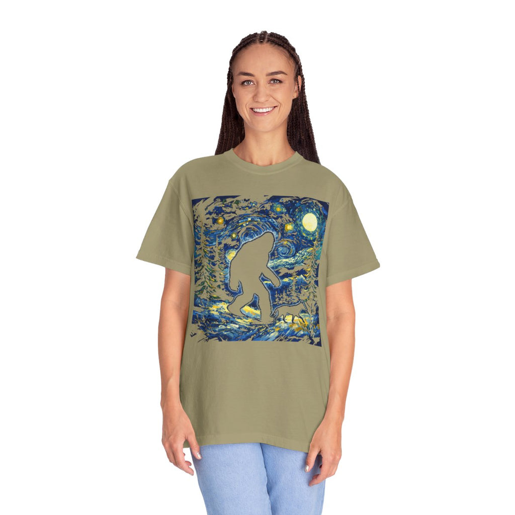 Big Foot walks the Dog on a Starry Night T-Shirt