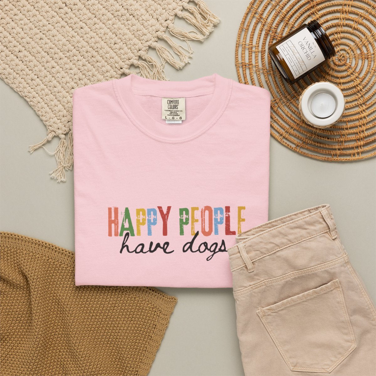 Happy People Have Dogs Multi-colored T-shirt
