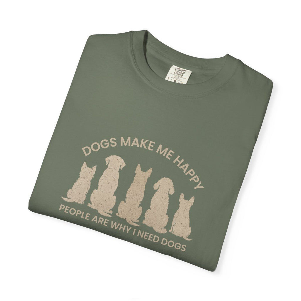 Dogs Make Me Happy, People are Why I Need Dogs Silhouette T-shirt