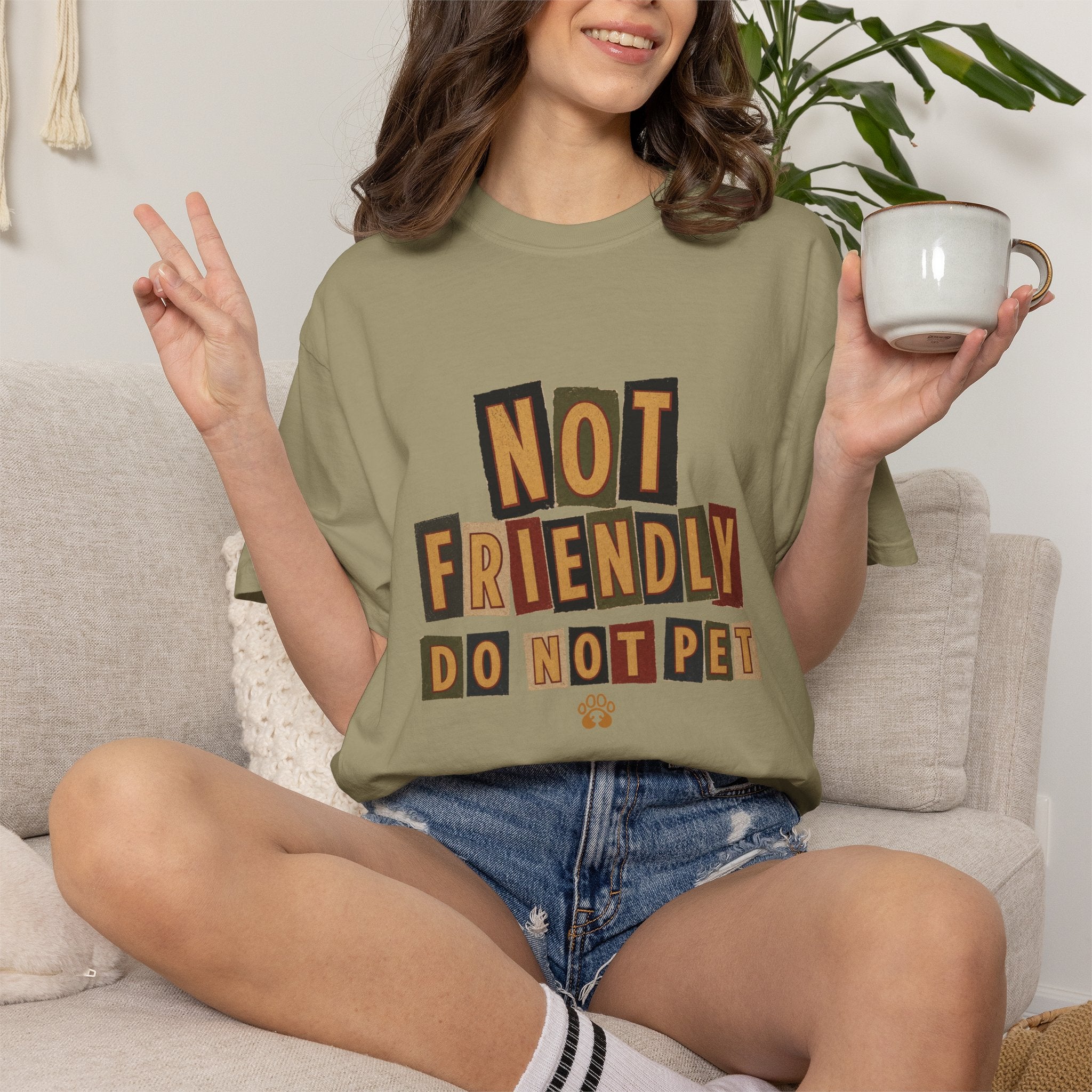 Not Friendly - Do Not Pet Ransom Note T-shirt