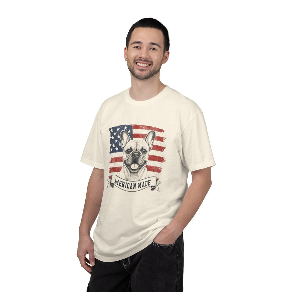 French Bulldog American Made USA flag T-shirt