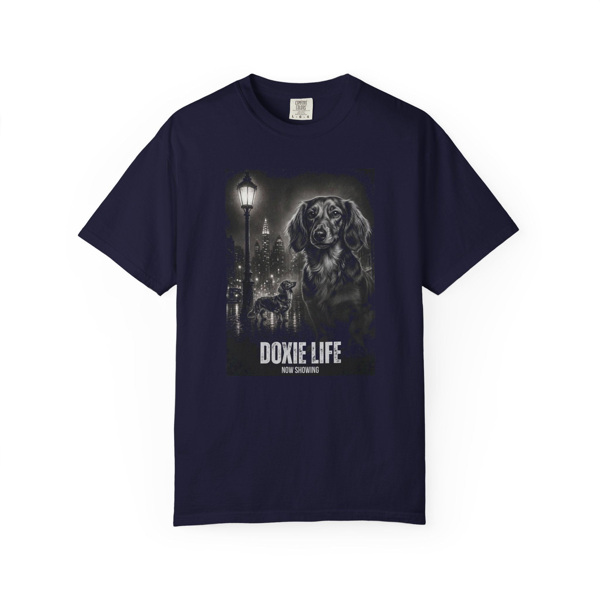Long-Haired Dachshund Doxie Life Film Noir Movie Poster T-shirt