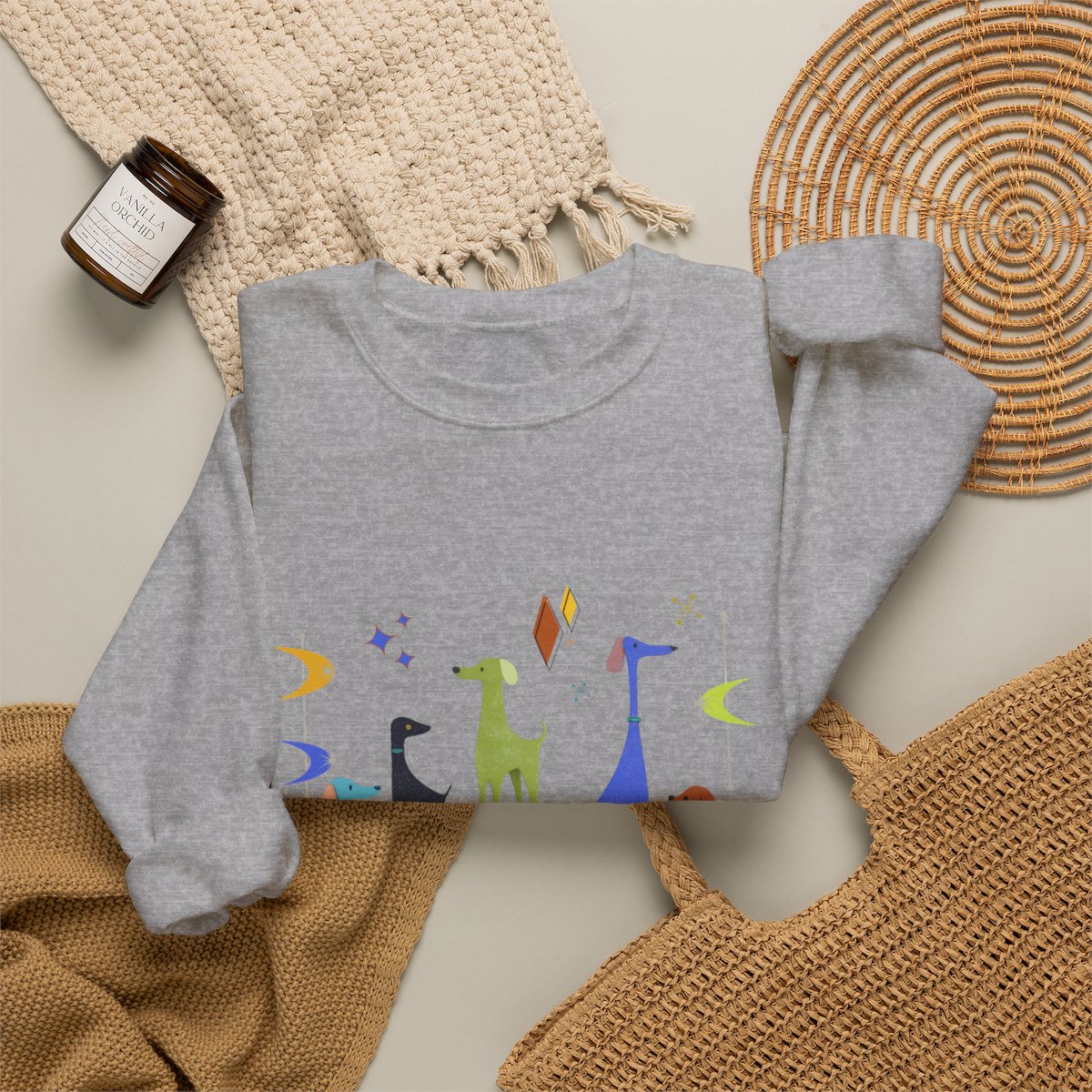 Retro Atomic Dogs Crewneck Sweatshirt