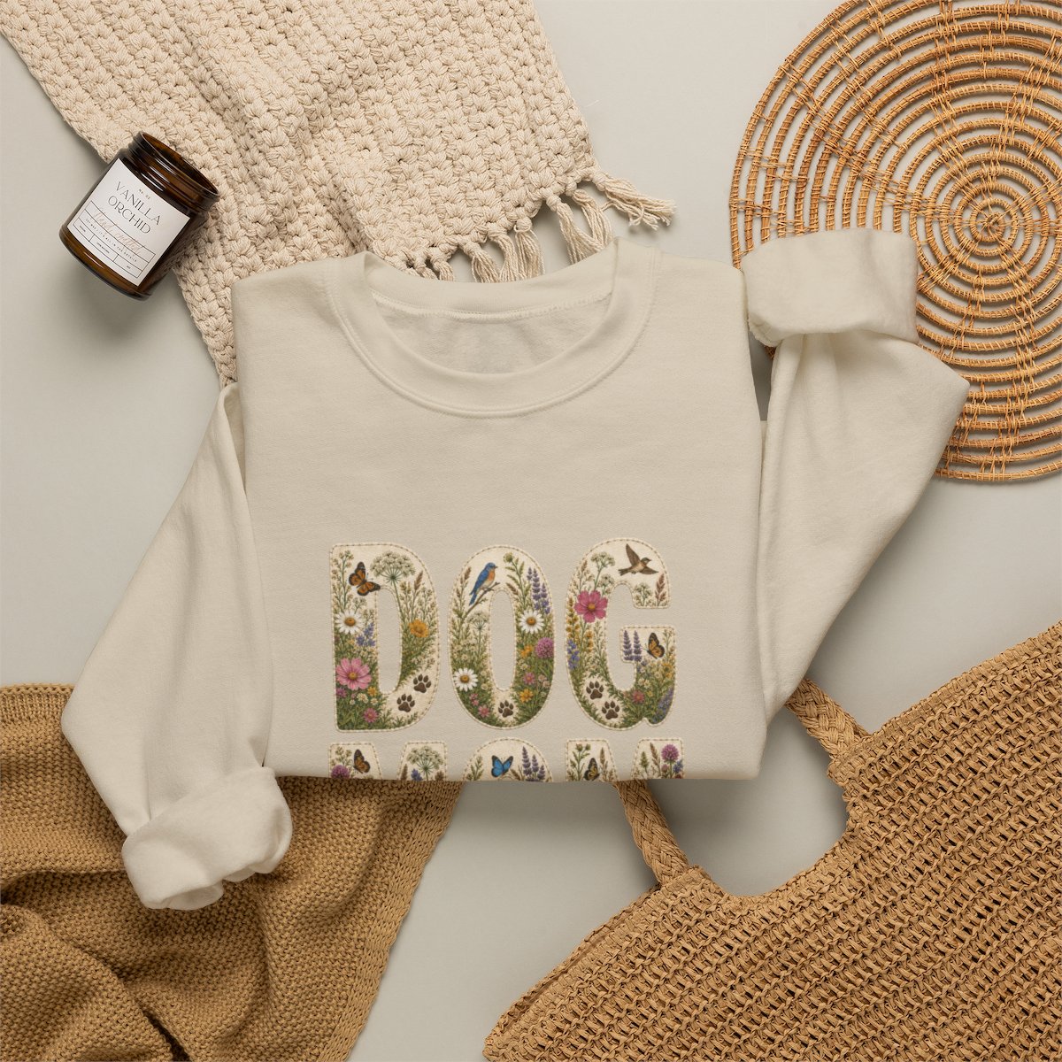 Dog Mom Wildflower Crewneck Sweatshirt