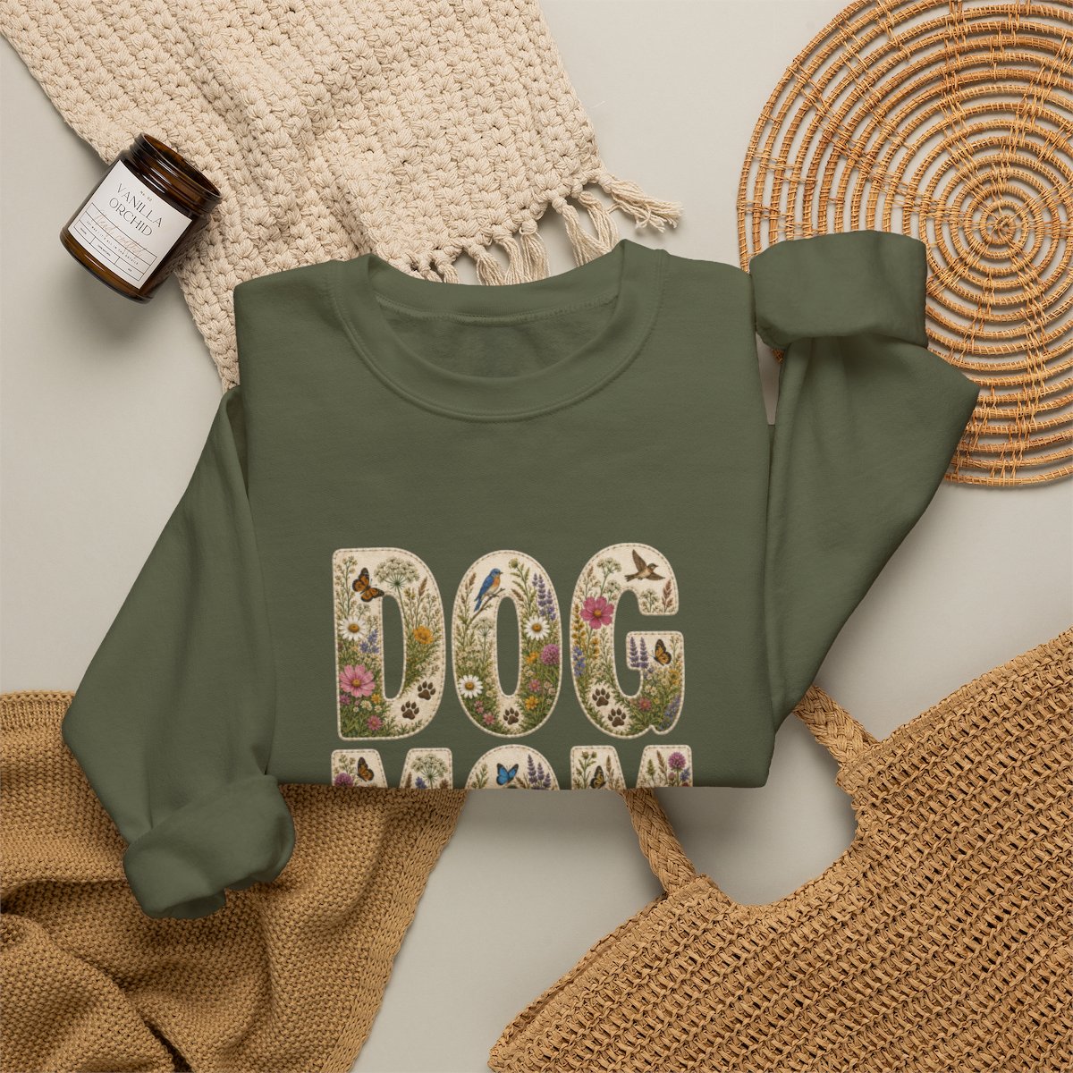 Dog Mom Wildflower Crewneck Sweatshirt