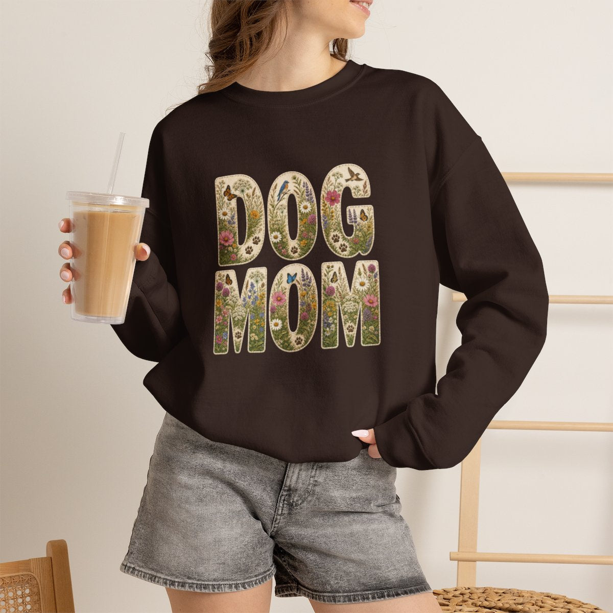 Dog Mom Wildflower Crewneck Sweatshirt