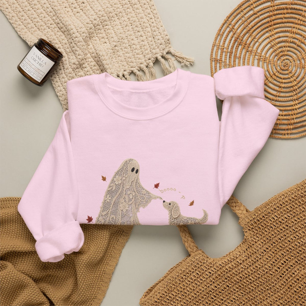 Lace Ghost and Dog Boooo-p Sweatshirt