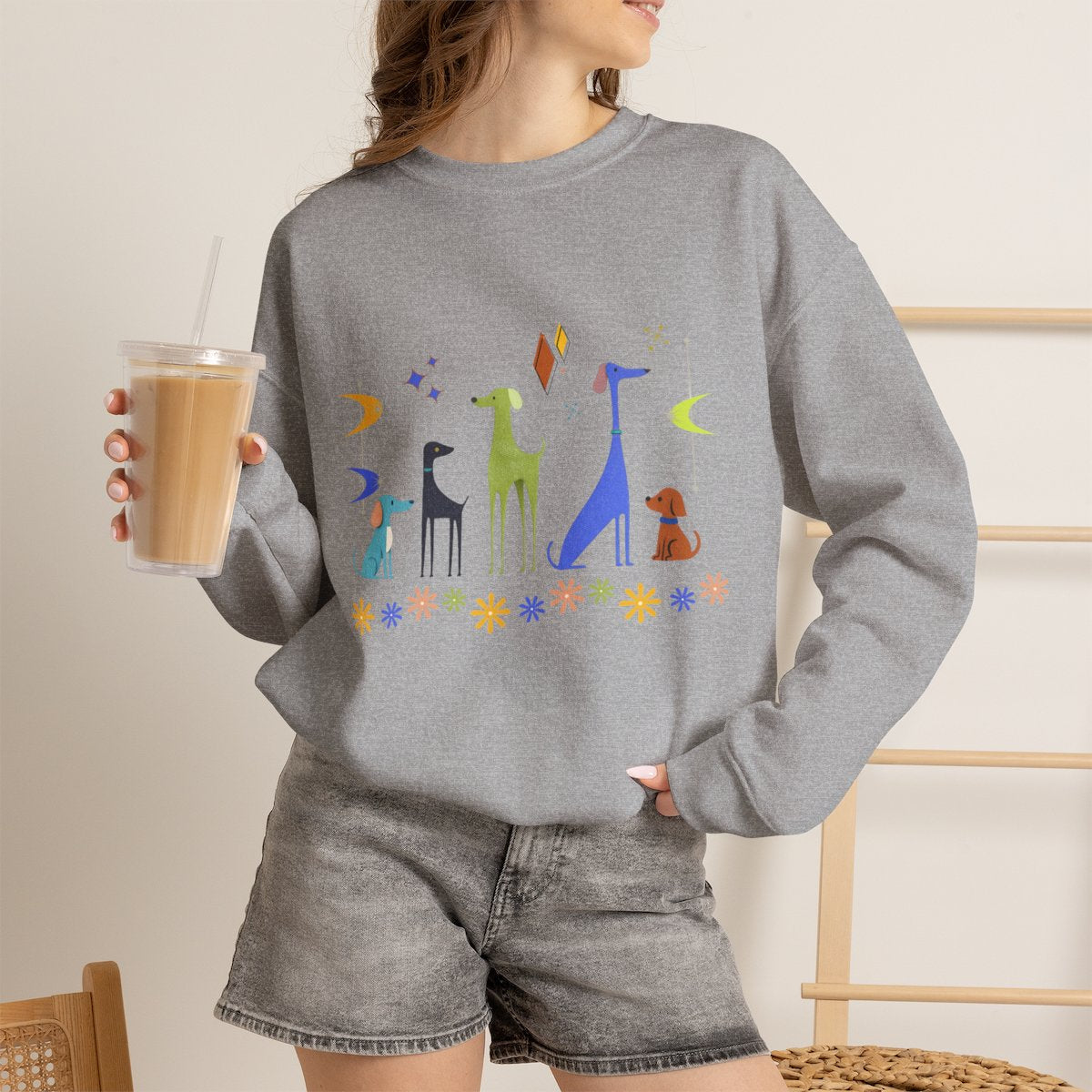Retro Atomic Dogs Crewneck Sweatshirt