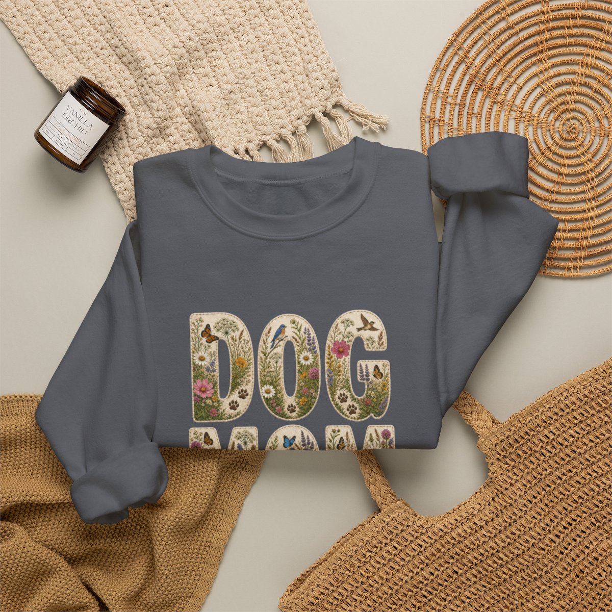 Dog Mom Wildflower Crewneck Sweatshirt