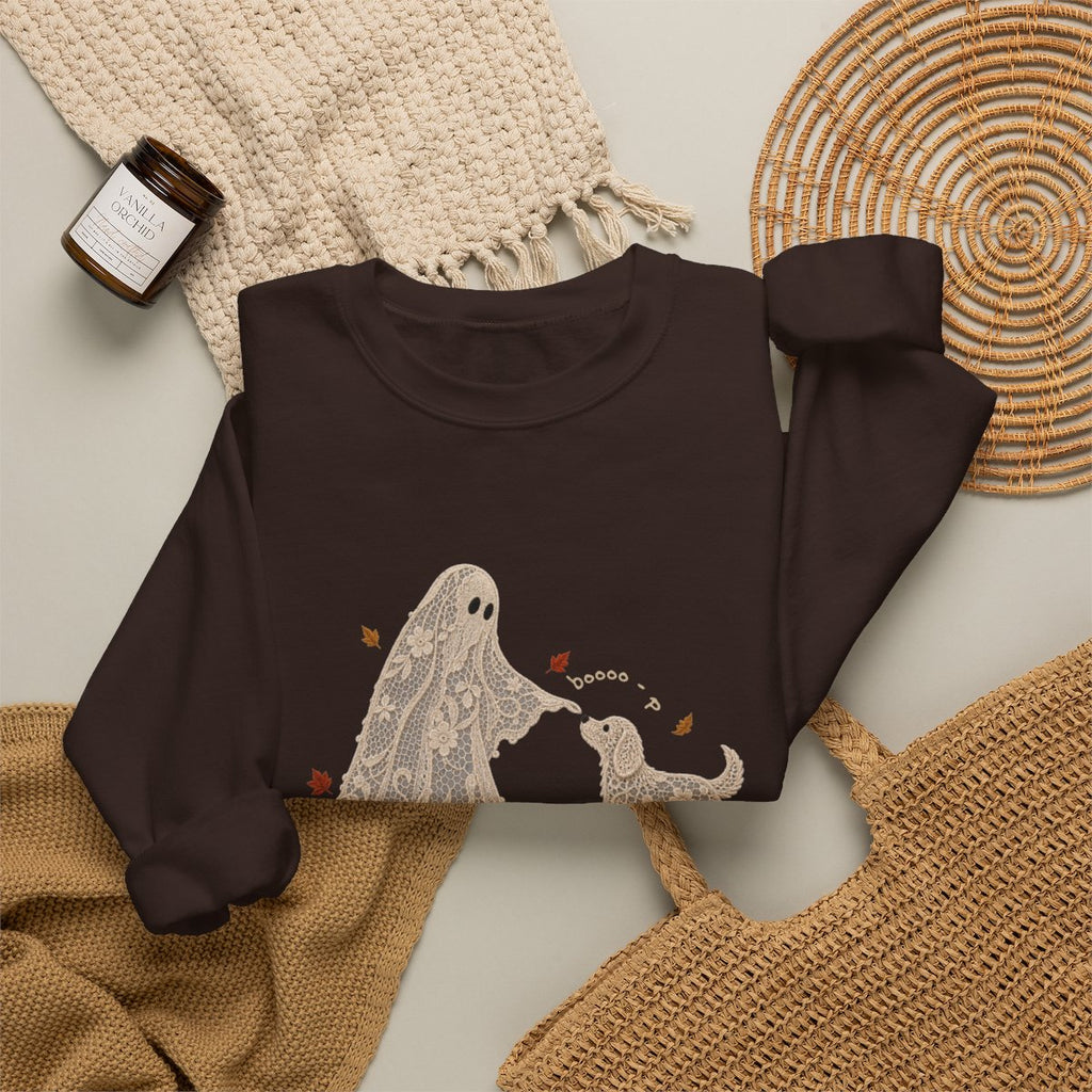 Lace Ghost and Dog Boooo-p Sweatshirt