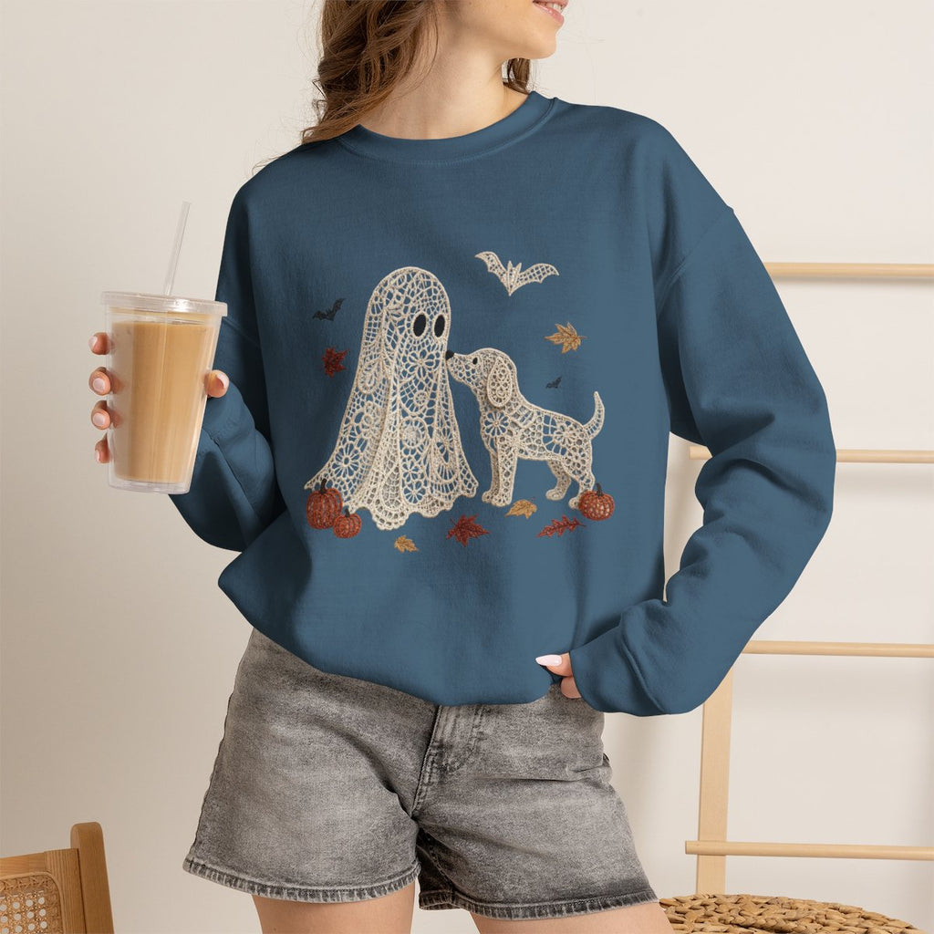 Lace Ghost with Lace Dog in Autumn T-shirt