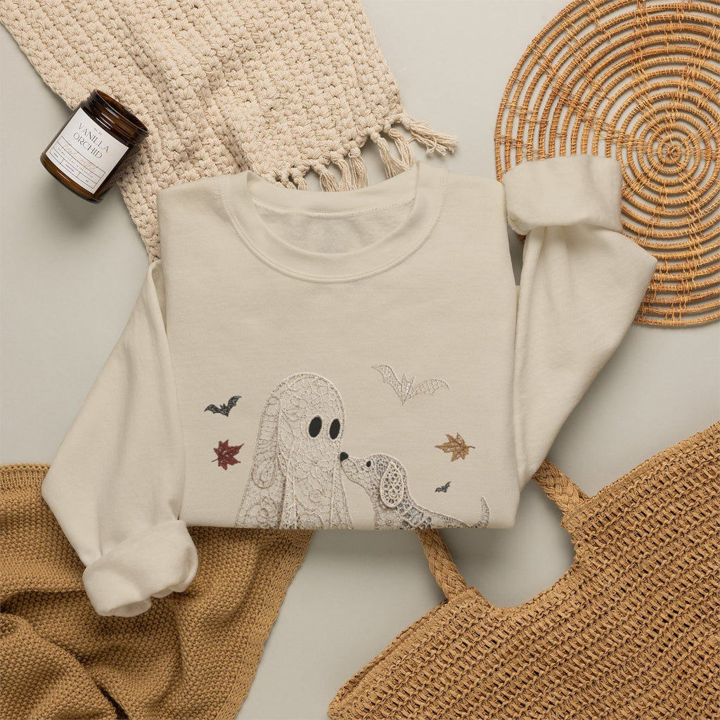 Lace Ghost with Lace Dog in Autumn T-shirt