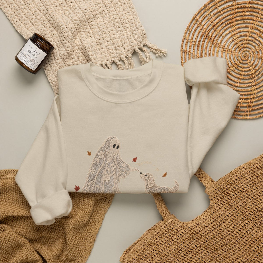 Lace Ghost and Dog Boooo-p Sweatshirt
