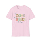 Pet Dogs, Read Books, Be Happy faux patchwork T-Shirt