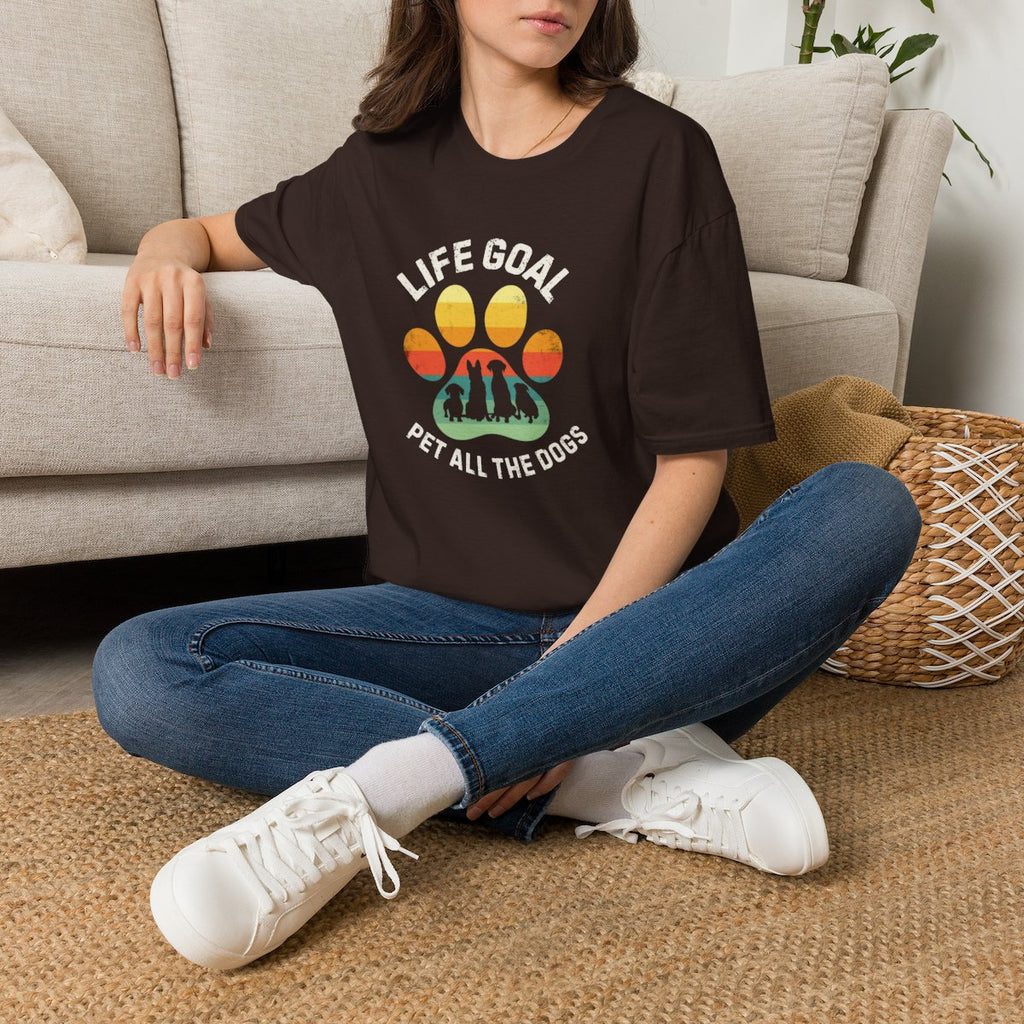 Life Goal: Pet All The Dogs T-Shirt | Funny Dog Lover Shirt