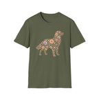 Golden Retriever Floral T-shirt